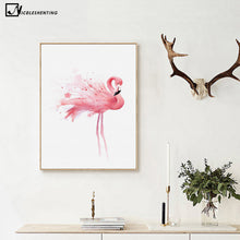 Load image into Gallery viewer, Watercolor Flamingo Bird Poster Art Canvas Minimalism Painting Animal Nursery Wall Picture Print Modern Home Room Decoration
