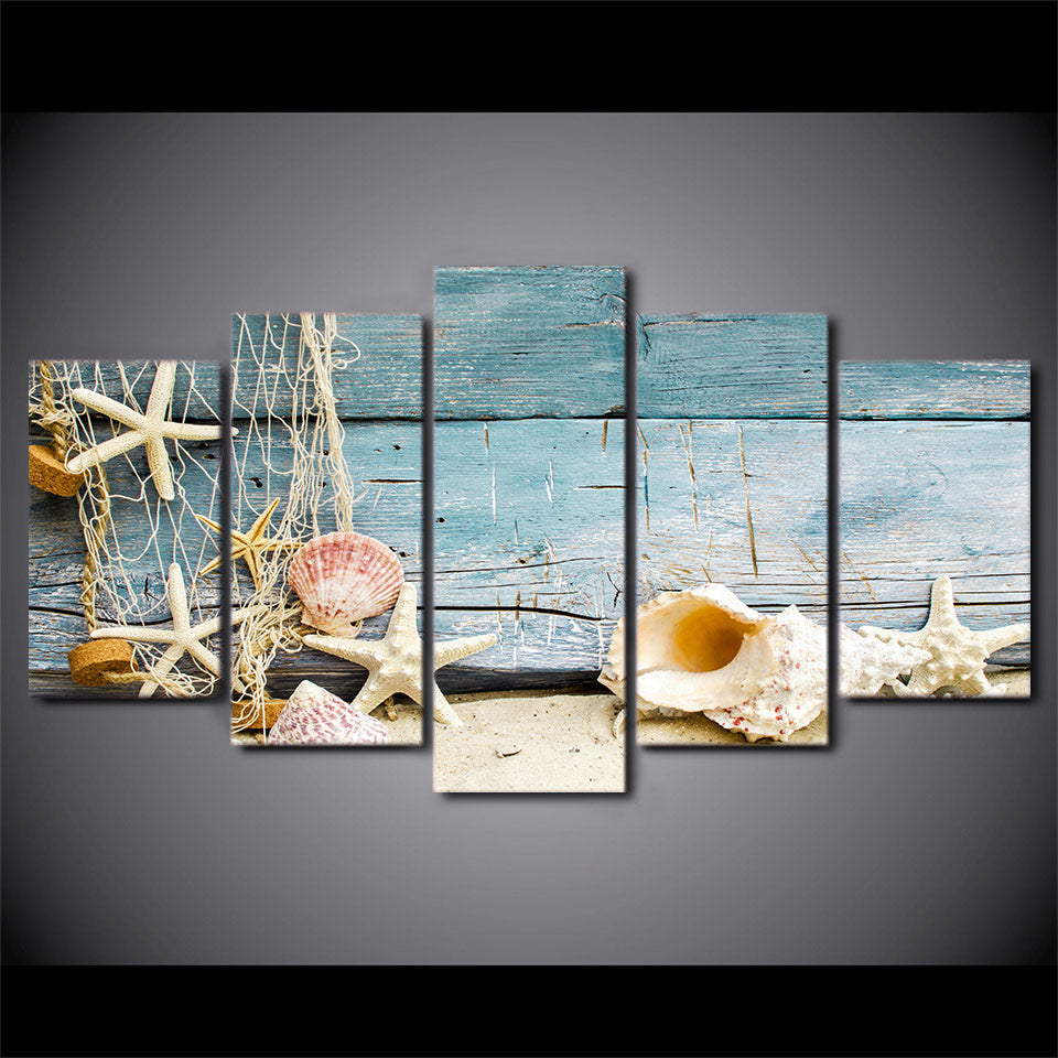HD Printed seashells starfishes beach Painting on canvas room decoration print poster picture canvas Free shipping/ny-2126