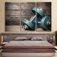 Load image into Gallery viewer, HD print 3 piece Canvas art Dumbbells fitness bodybuilding gym painting wall art free shipping / CU-1391C
