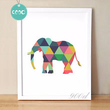 Load image into Gallery viewer, Colorful Geometric  Elephant Canvas Art Print Poster, Wall Pictures for Home Decoration, Frame not include FA237-12
