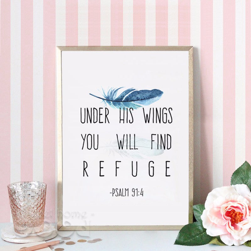 Bible Verse Canvas Art Print Poster,  Wall Pictures for Home Decoration, Giclee Wall Decor CM012-1