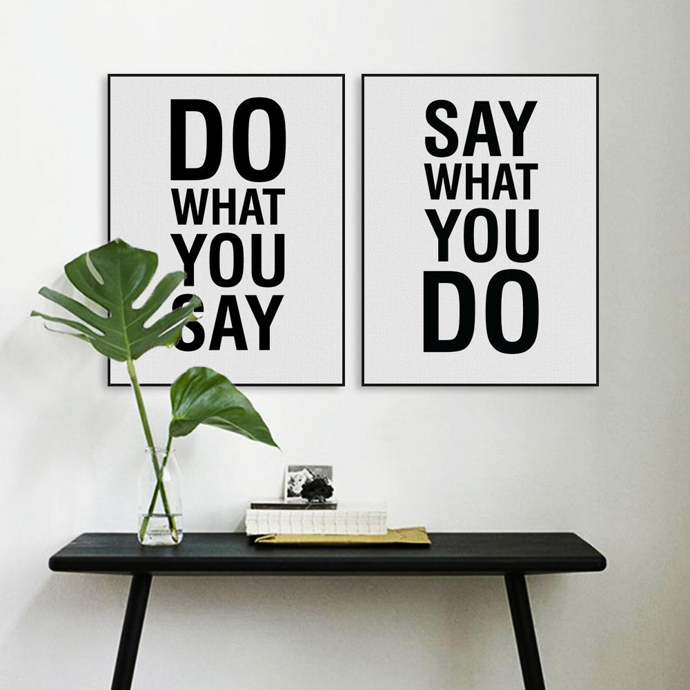 Minimalist Nordic Black White Motivational Quote Canvas A4 Big Art Print Poster Wall Picture Living Room Decor Painting No Frame