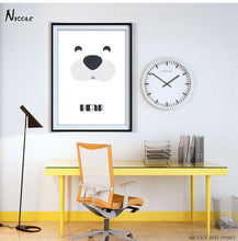 Load image into Gallery viewer, Cartoon Animal Sea Lions Bear Art Canvas Poster Minimalist Painting Modern Nursery Picture Home Children Room Wall Decor CX089
