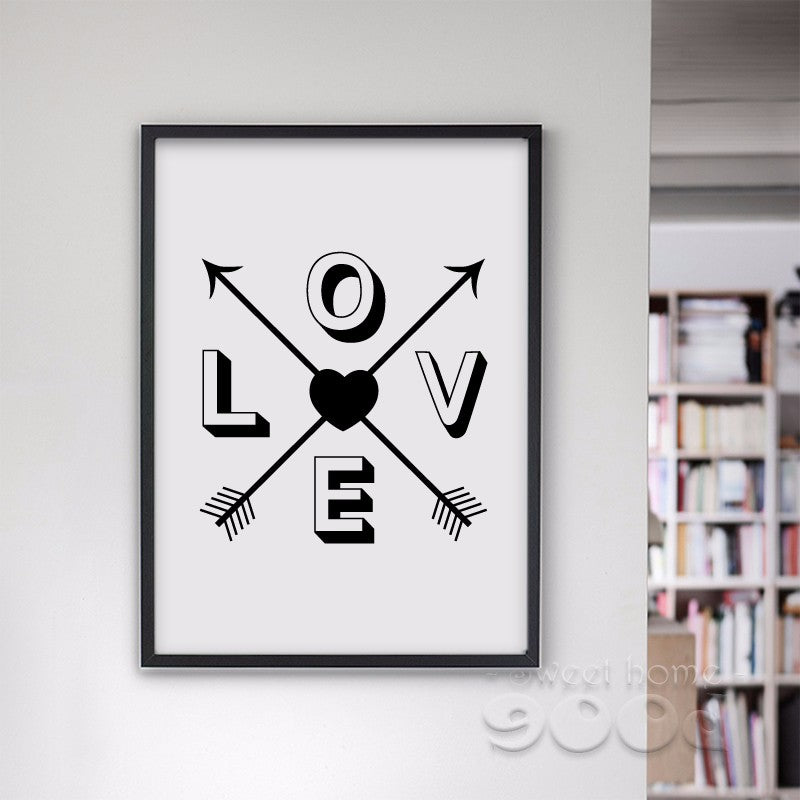 Arrow Love Quote Canvas Art Print Painting Poster, Wall Pictures For Home Decoration, Wall Decor FA048