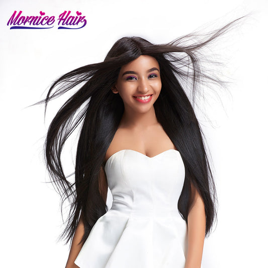 Mornice Hair Brazilian Straight Hair 100% Remy Human Hair Weave 1 Bundle Free Shipping Natural Black 12inch to 26inch 100g