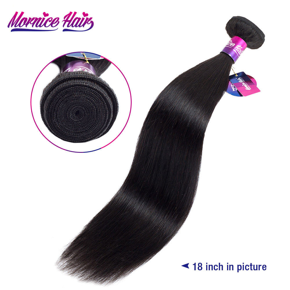 Mornice Hair Brazilian Straight Hair 100% Remy Human Hair Weave 1 Bundle Free Shipping Natural Black 12inch to 26inch 100g