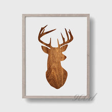 Load image into Gallery viewer, Deer Head Wood Print Canvas Art Print Painting Poster,  Wall Picture for Home Decoration,  Wall Decor YE031
