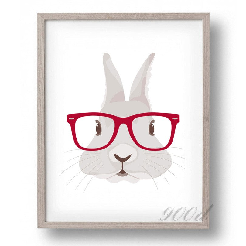 Lovely Cartoon rabbit Canvas Art Print Painting Poster,  Wall Pictures for Home Decoration, Home Decor FA389