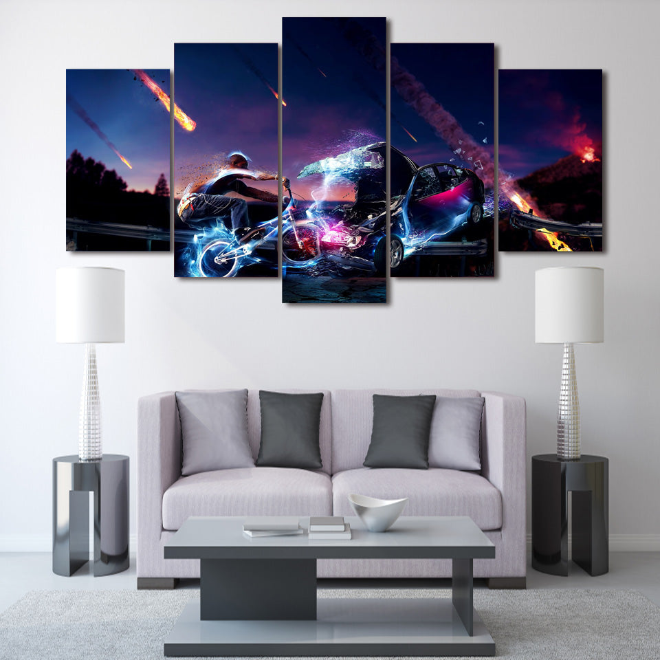HD Printed bmx abstract Group Painting Canvas Print room decor print poster picture canvas Free shipping/ny-552