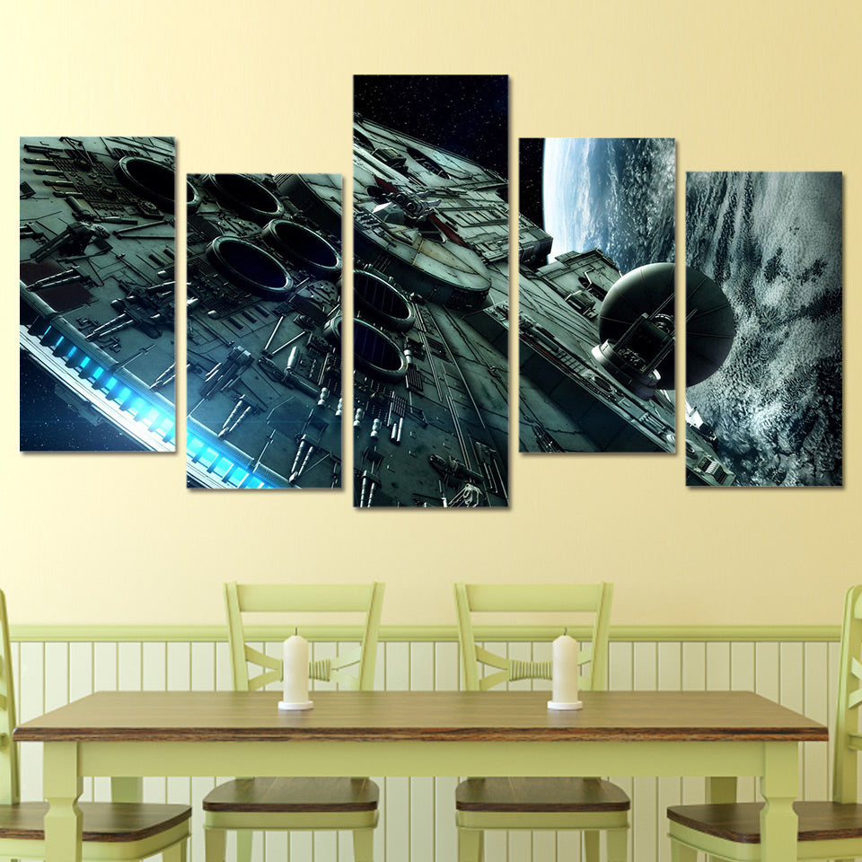 HD Printed millennium falcon star wars Painting Canvas Print room decor print poster picture canvas Free shipping/ny-4502