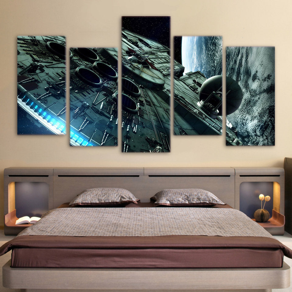 HD Printed millennium falcon star wars Painting Canvas Print room decor print poster picture canvas Free shipping/ny-4502