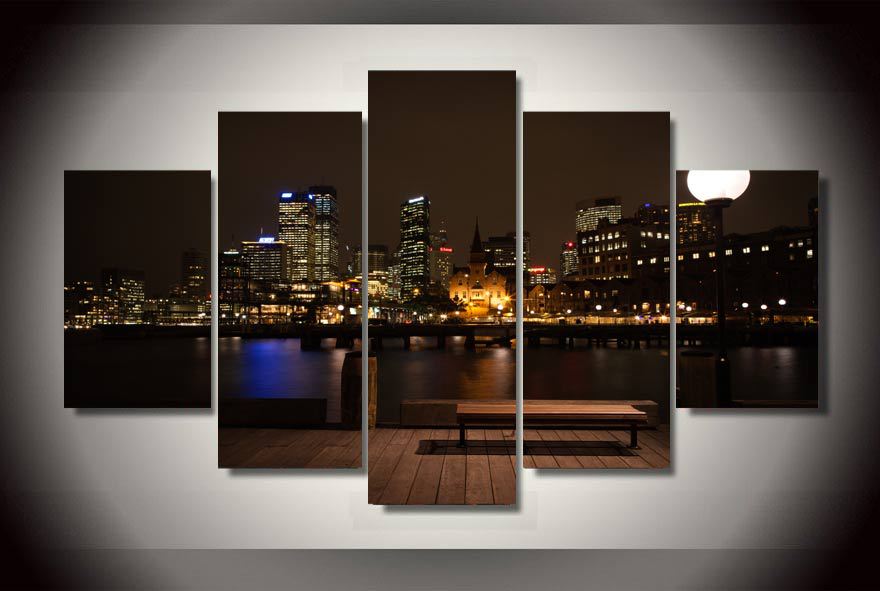HD Printed sydney australia night Painting Canvas Print room decor print poster picture canvas Free shipping/ny-2142