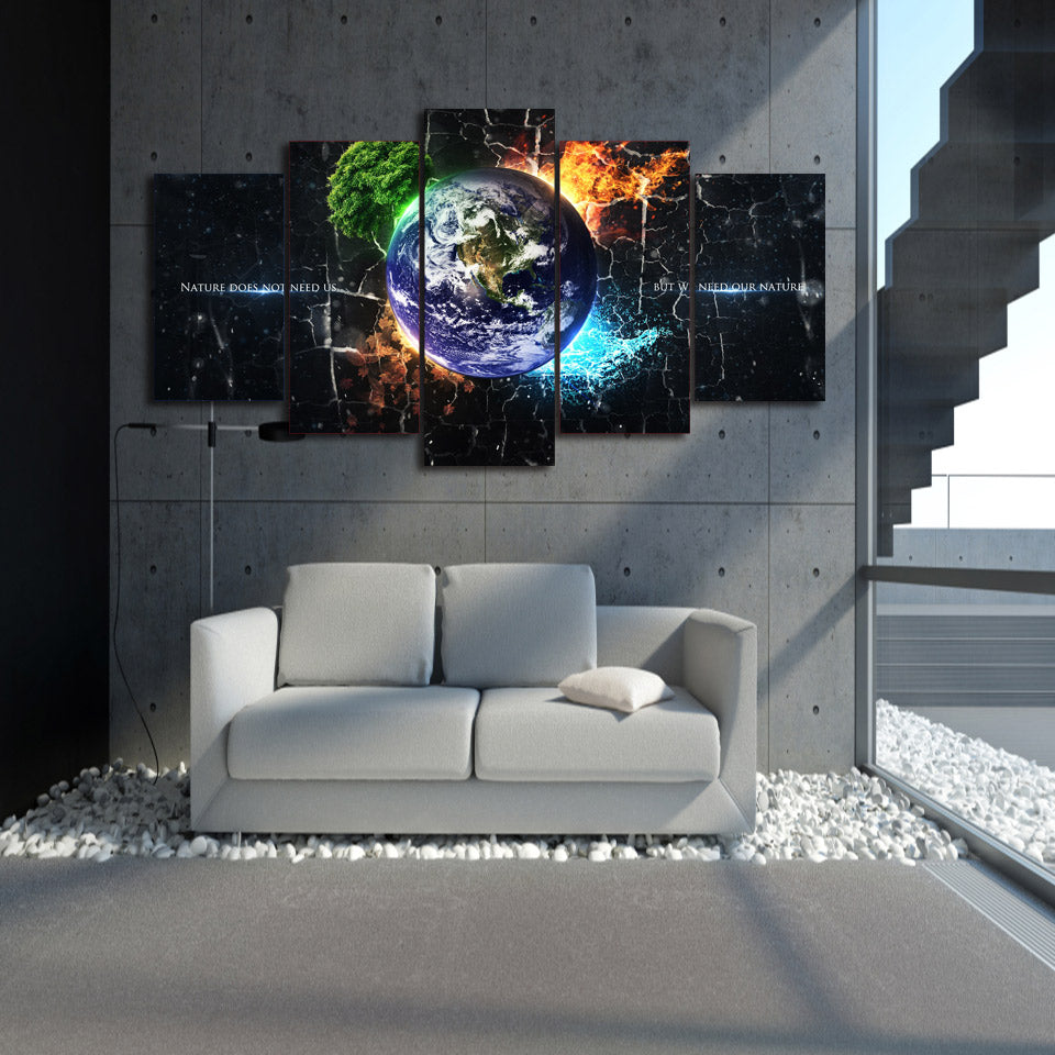HD Printed earth system picture Painting wall art room decor print poster picture canvas Free shipping/ny-863