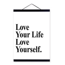 Load image into Gallery viewer, Black White Motivational Typography Love Quote Wooden Framed A4 Canvas Painting Home Decor Wall Art Print Picture Poster Scroll
