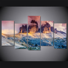 Load image into Gallery viewer, HD Print 4 piece canvas art  Fog Austria Dolomites mountain sunset Painting  wall pictures for living room Free shipping/NY-5785
