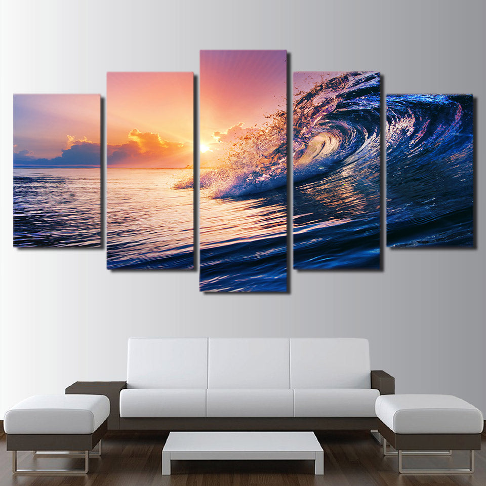 HD Printed ocean wave blue sea sky Painting Canvas Print room decor print poster picture canvas Free shipping/ny-2087
