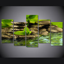 Load image into Gallery viewer, HD Printed 5 piece green water stream stone painting canvas wall art green  Free shipping/ny-4364

