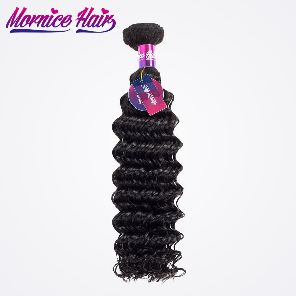 Mornice Hair Malaysian Deep Wave Remy Hair 100% Human Hair Weave 1 Bundle 12"-26" Hair Bundles  Free Shipping Natural Black 100g