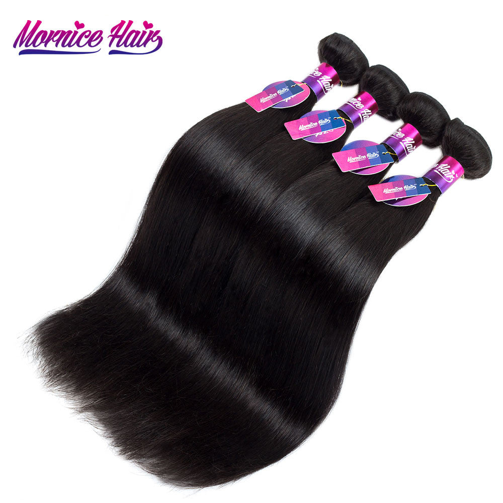 Mornice Hair Malaysian Remy Hair Straight 1 Bundle Natural Color 100% Human Hair Bundles Weave 12-26 Free Shipping 100g
