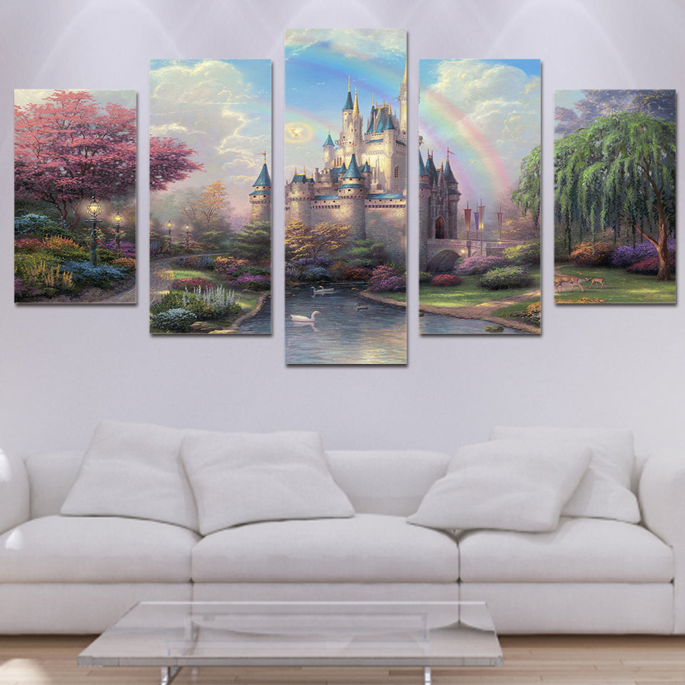 HD Printed cinderellas castle Painting on canvas room decoration print poster picture canvas framed Free shipping/ny-1015