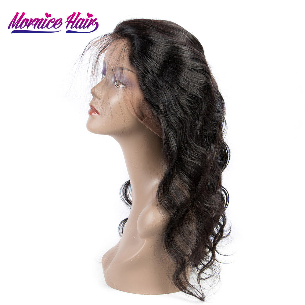 Mornice Hair Brazilian Body Wave Remy Hair Pre Plucked 360 Body Wave Full Lace Frontal Density 130% With Baby Hair Free Shipping