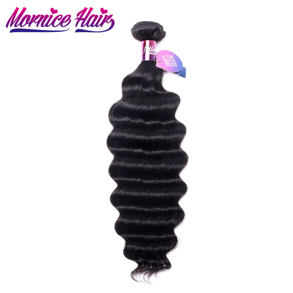Mornice Hair Malaysian Hair Loose Deep Remy Human Hair Weave 1 Bundle More Wave 100g Natural Black Hair Bundles Free Shipping