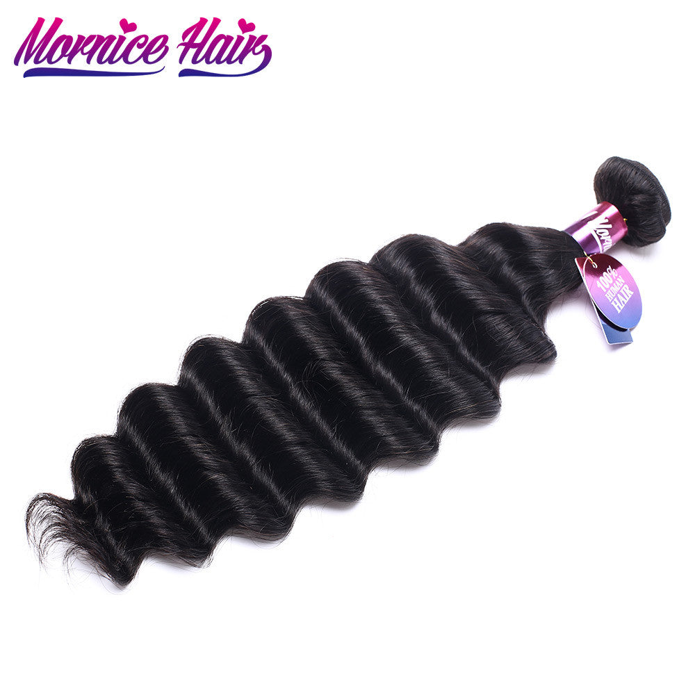 Mornice Hair Malaysian Hair Loose Deep Remy Human Hair Weave 1 Bundle More Wave 100g Natural Black Hair Bundles Free Shipping