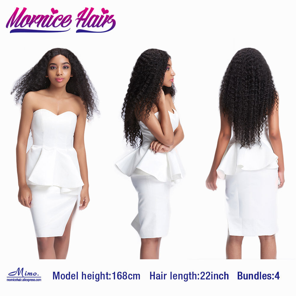 Mornice Hair Peruvian Remy Hair Kinky Curly Human Hair Weave 100g Natural Black Color Free Shipping 1pcs Only
