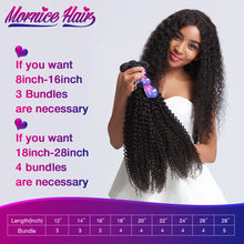 Load image into Gallery viewer, Mornice Hair Peruvian Remy Hair Kinky Curly Human Hair Weave 100g Natural Black Color Free Shipping 1pcs Only
