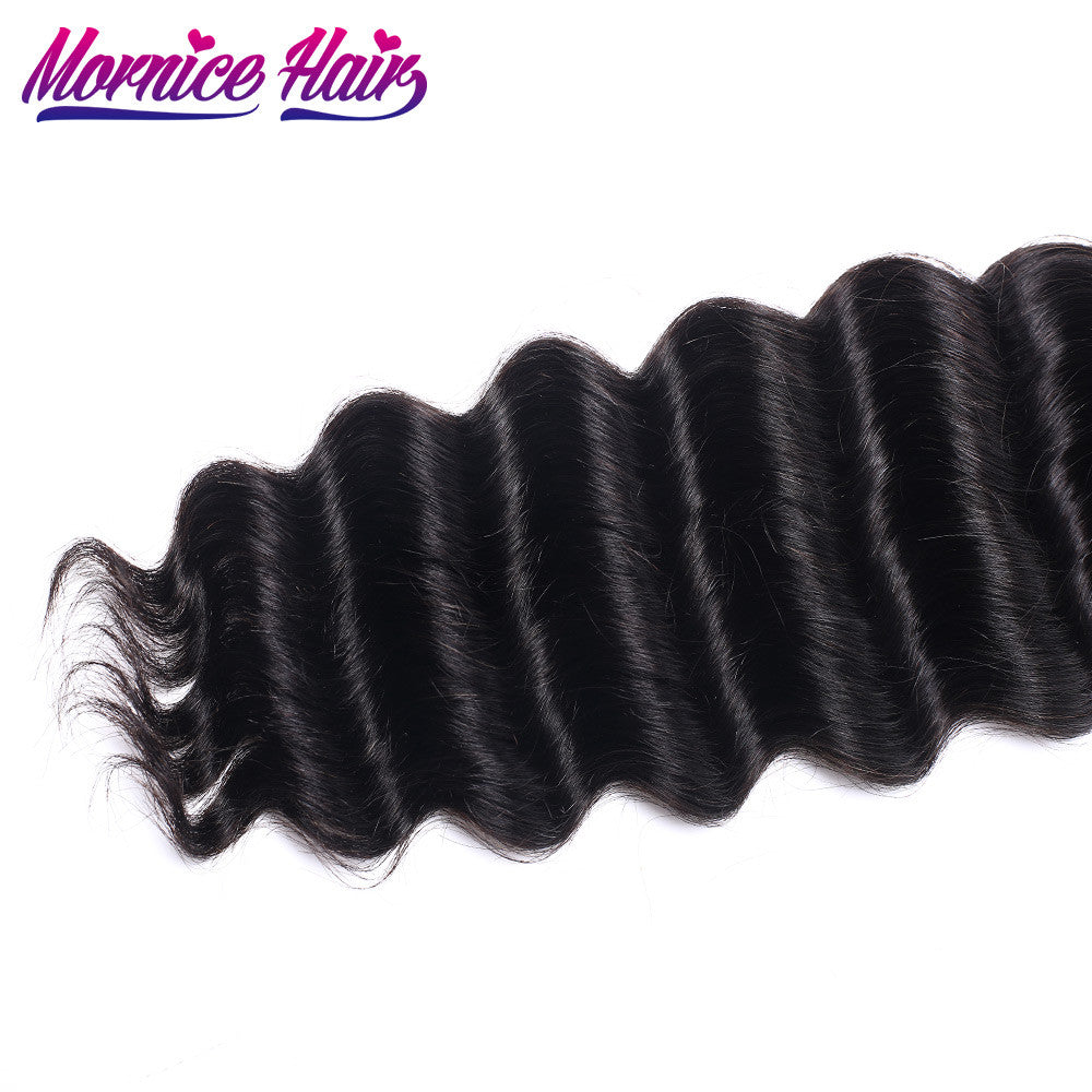 Mornice Hair Peruvian Hair Loose Deep Remy Human Hair Bundles Weave Natural Black More Wave 12inch-26inch Free Shipping