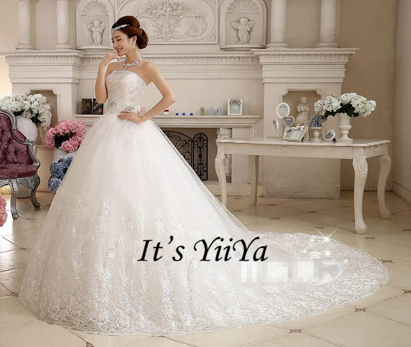 Free shipping 2017 New Bling Strapless Sequins Wedding Dresses White Beading Gowns Princess Bride Frocks Plus size XXN053