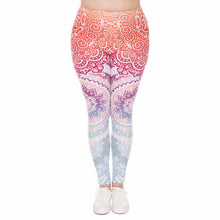 Load image into Gallery viewer, Plus Size Women Leggings Aztec Round Ombre Printing Stretch High Waist  Large Size Trousers Pants
