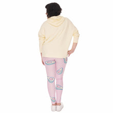 Load image into Gallery viewer, Large Size Women Leggings Avocado Pink Printing Stretch High Waist Plus Size Trousers Pants
