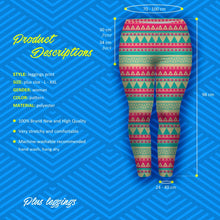 Load image into Gallery viewer, Large Size Women Leggings Aztec Green Printing Stretch High Waist Plus Size Trousers Pants
