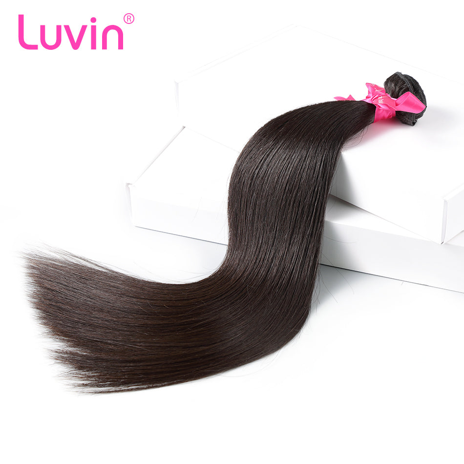 Luvin Brazilian Hair Weave Bundles Unprocessed Virgin Hair Weave Natrual Straight Human Hair Extensions 30 Inch Bundles 1 3 4Pcs
