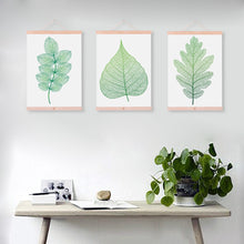 Load image into Gallery viewer, Modern Abstract Green Plant Leaf Wooden Framed Canvas Paintin Beautiful Girl Room Home Deco Wall Art Print Picture Poster Scroll
