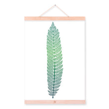 Load image into Gallery viewer, Modern Abstract Green Plant Leaf Wooden Framed Canvas Paintin Beautiful Girl Room Home Deco Wall Art Print Picture Poster Scroll
