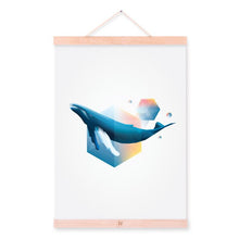 Load image into Gallery viewer, Abstract Large Ocean Animal Whale Wooden Framed Canvas Paintings Nordic Modern Home Decor Wall Art Print Pictures Poster Scroll
