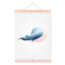 Load image into Gallery viewer, Abstract Large Ocean Animal Whale Wooden Framed Canvas Paintings Nordic Modern Home Decor Wall Art Print Pictures Poster Scroll
