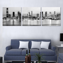 Load image into Gallery viewer, 2016 3 pcs Black and white city building landscape print on canvas home decor for living room decorative picture best wholesale
