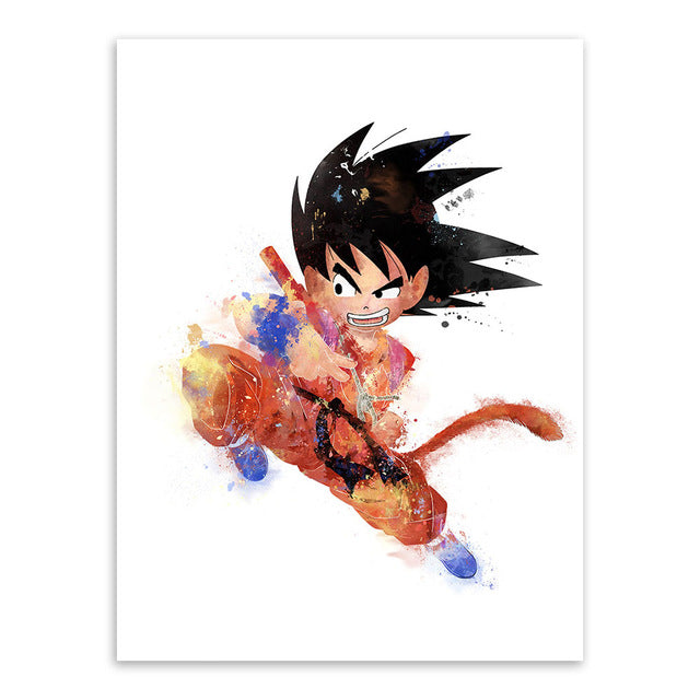 Triptych Modern Watercolor Canvas A4 Art Print Poster Japanese Anime Dragon Ball Wall Pictures Home Decor Paintings No Frame