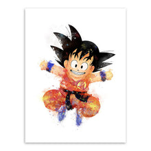 Load image into Gallery viewer, Triptych Modern Watercolor Canvas A4 Art Print Poster Japanese Anime Dragon Ball Wall Pictures Home Decor Paintings No Frame
