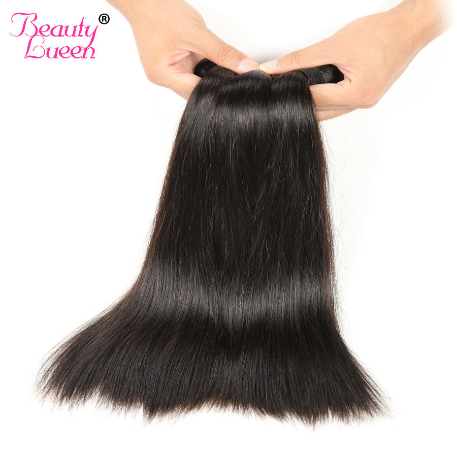 Peruvian Straight Hair Bundles 100% Human Hair Extensions Non Remy Nature Color Double Weft Beauty Lueen Hair Weaving Can Dyed