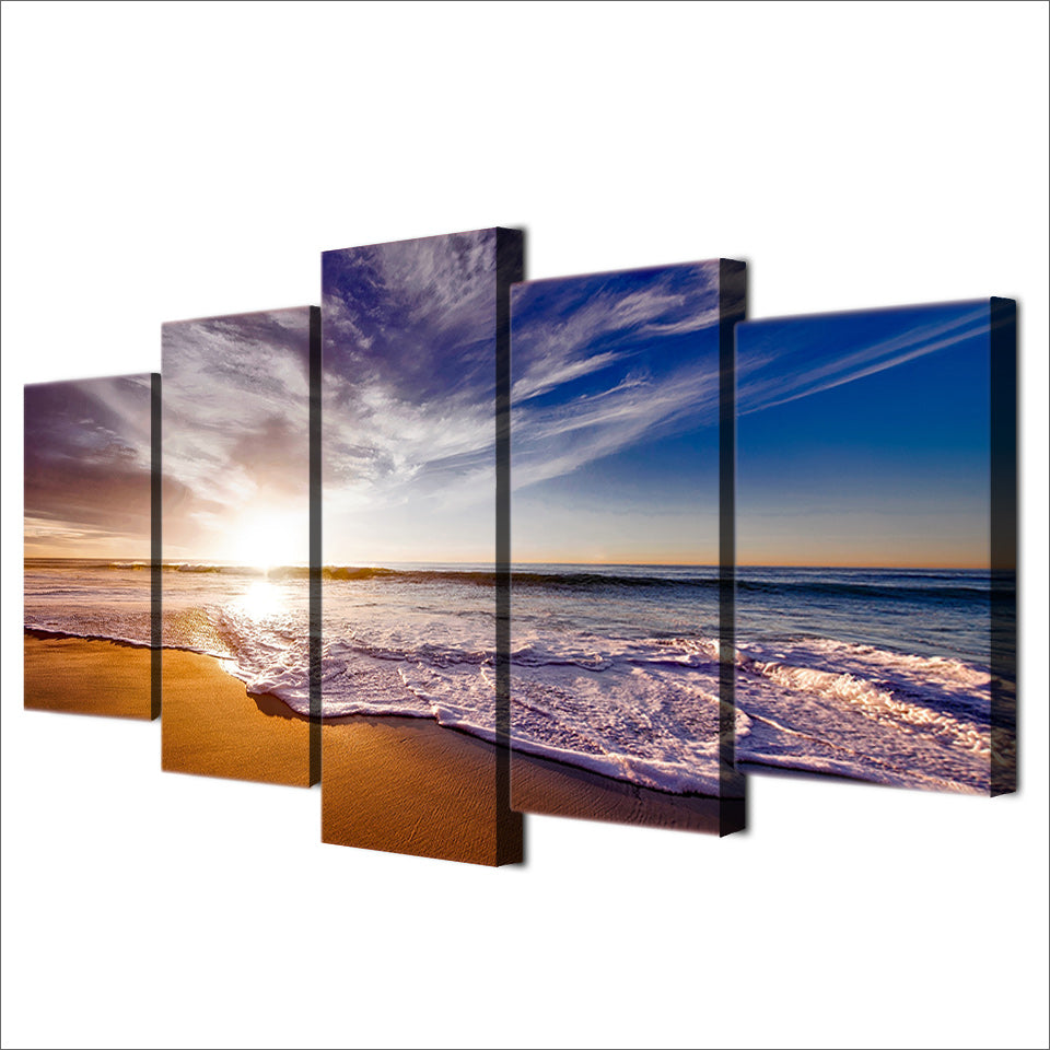 5 Piece Canvas Art Clouds Beach Picture HD Printed Wall Art Home Decor Canvas Painting  Poster Prints Free Shipping NY-6569A