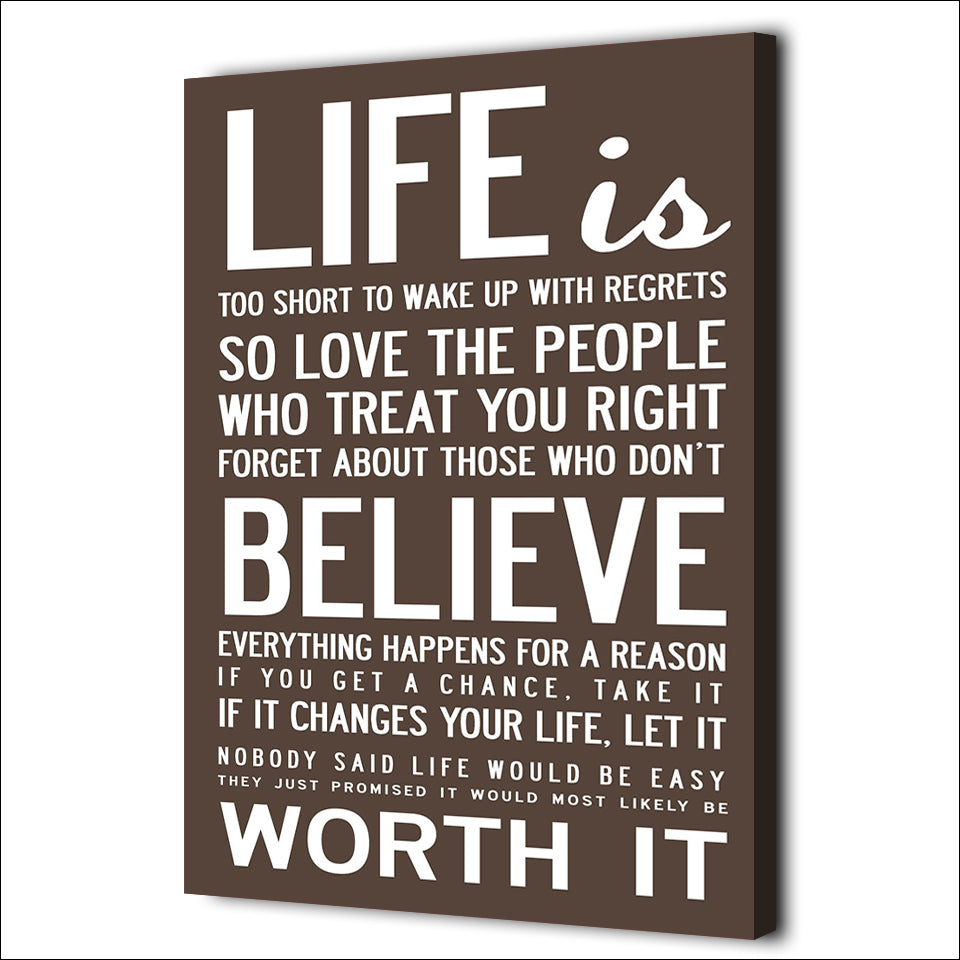 HD Printed 1 piece Canvas Life Quotes Paintings for Living Room Wall H ...