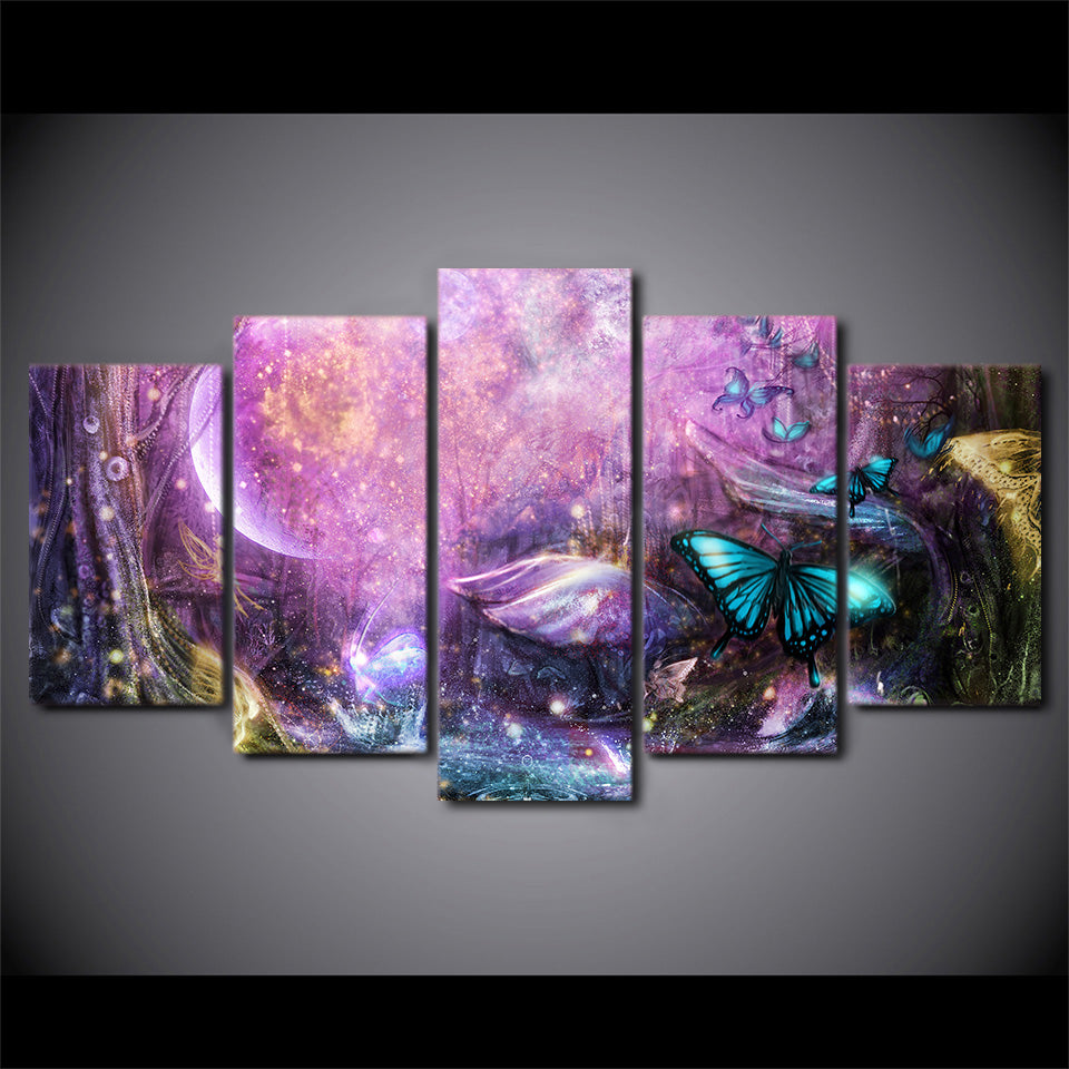 HD Printed 5 piece Wall Pictures for Living Room Modern Psychedelic Light  Wall Art Posters and Prints Free shipping ny-6727A
