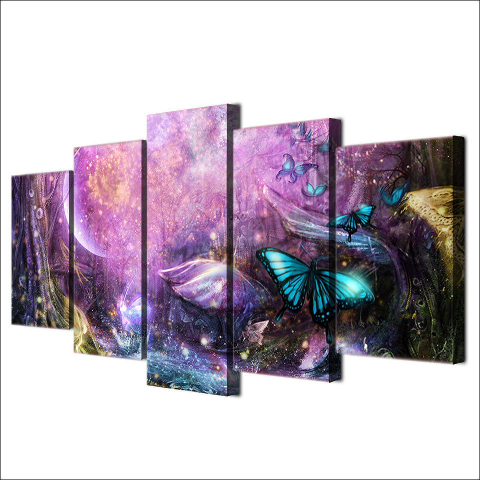 HD Printed 5 piece Wall Pictures for Living Room Modern Psychedelic Light  Wall Art Posters and Prints Free shipping ny-6727A