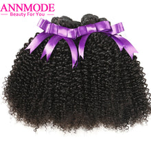 Load image into Gallery viewer, Annmode Afro Kinky Curly Hair 1/3/4 pc Natural Color 8-28inch Brazilian Hair Weave Bundles Non Remy Human Hair Free Shipping
