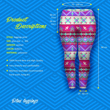 Load image into Gallery viewer, Large Size Leggings Boho Pink Printed High Waist Leggins Plus Size Trousers Stretch Pants
