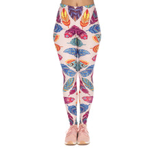 Load image into Gallery viewer, Women Legins Feathers Vibes Printing Blue Sexy Slim Legging Woman High Waist Leggings
